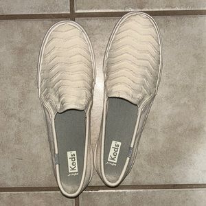 Keds slip on women shoes- white, almost new, size 10